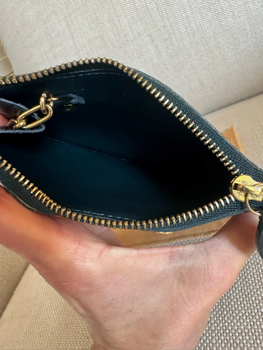 Louis Vuitton Dark Green Vernis Monogram Key Cles with Gold Hardware